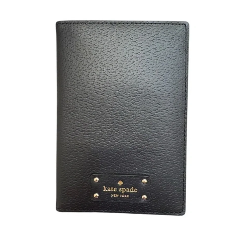 Kate spade black leather passport cover